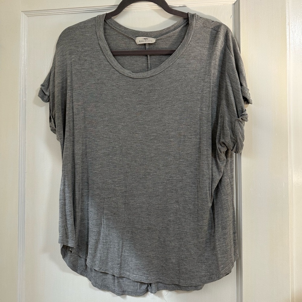 Gray flowy top